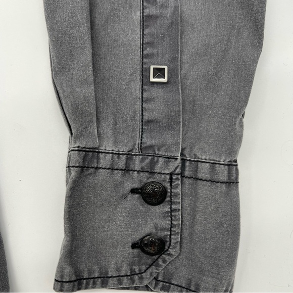 Hard Rock Cafe‎ Shirt Size Large Gray Embroidered Vegas Rock Utility Button Down - Picture 7 of 16